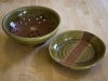 berry bowl and plate with a strip down the middle