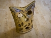 handbuilt owl votive holder