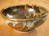 wax resist leaf pattern bowl