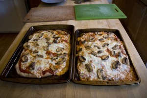 homemade veggie pizza x 2