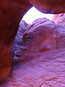 beneath sand dune arch