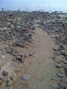 stones on the beach at the sea of galilee